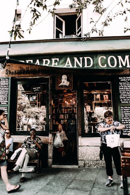 Shakespeare and Company bookshop area